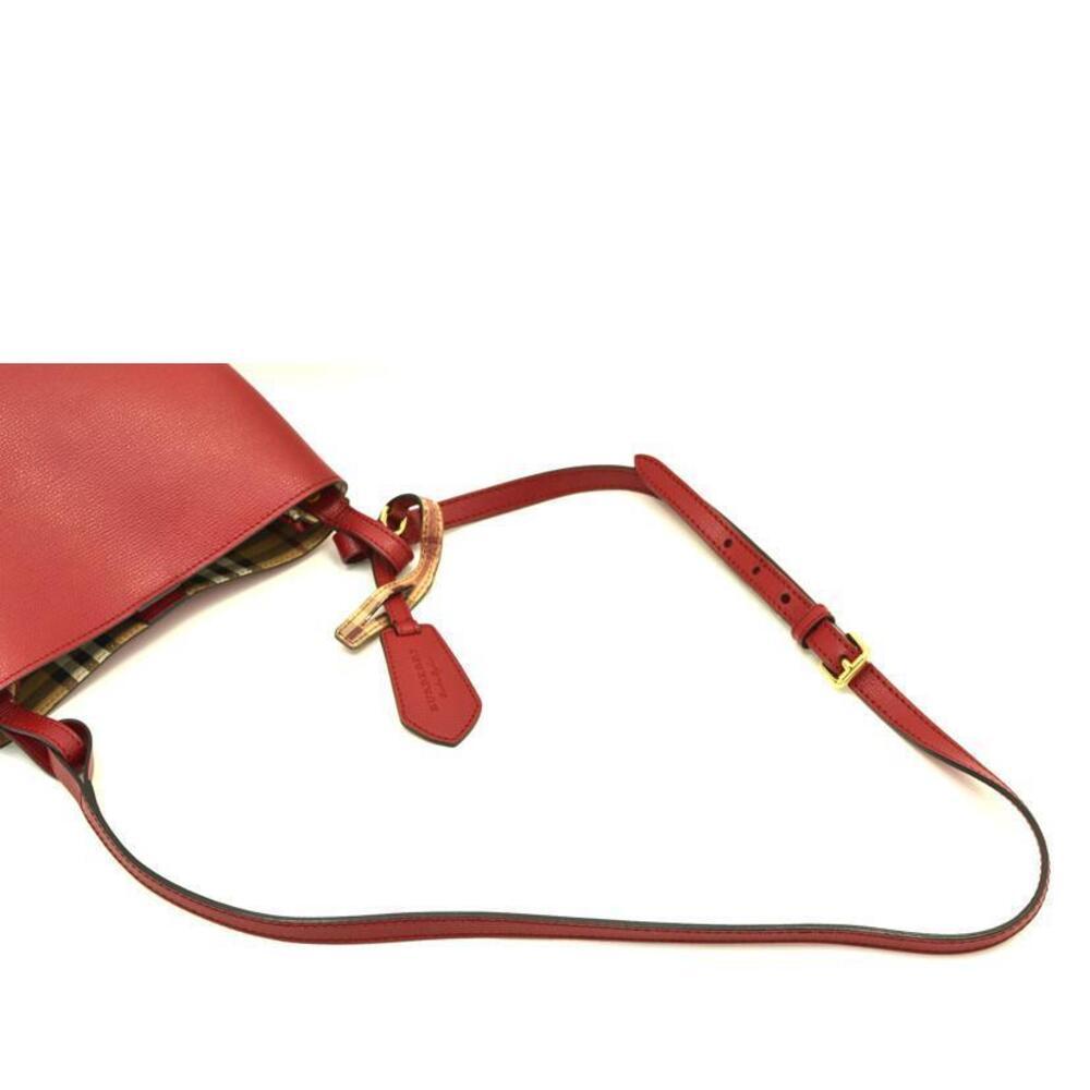 Burberry Leather Hobo Shoulder Bag Red - Picture 4 of 9